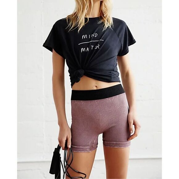Free people movement prajna ribbed shorts NEW - Picture 1 of 5